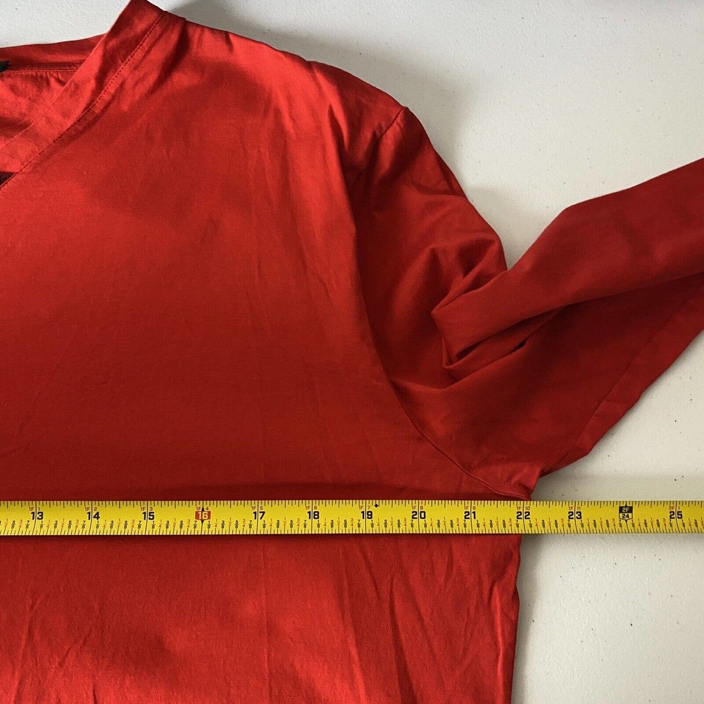 Versace Women’s Red V Neck Long Sleeve Cotton T-Shirt Size 3XL. - Picture 11 of 13